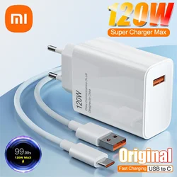 Xiaomi-cargador ultrarrápido de 120w, Cable de carga Usb tipo C, conjunto de carga de alta velocidad para Xiaomi y Samsung