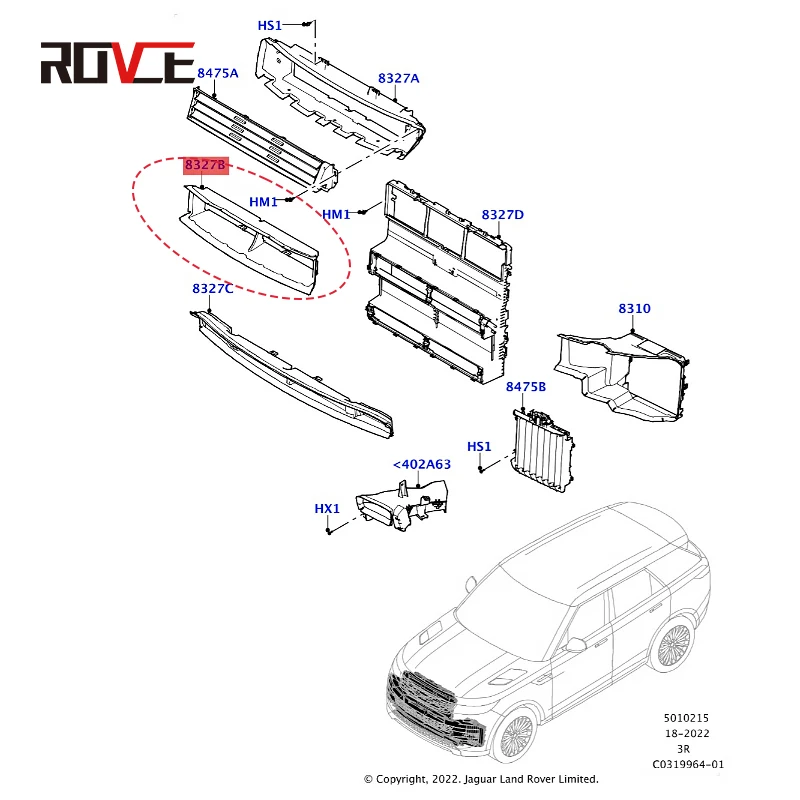 Deflettore d'aria intermedio LR 168369   per accessori auto Land Range Rover Sport 2023