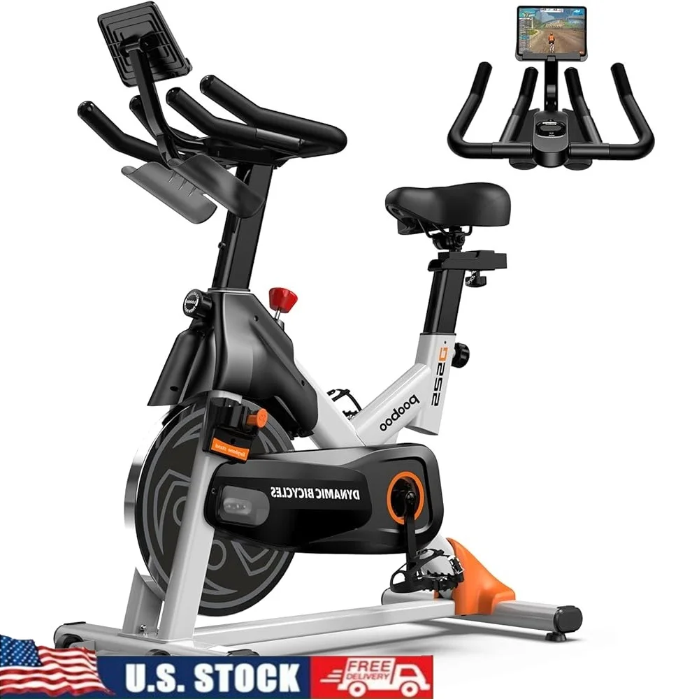 

Adjustable Magnetic Resistance Exercise Bike Bluetooth Connected Indoor Cycling Stationary Bike Home Gym Fitness Equipment