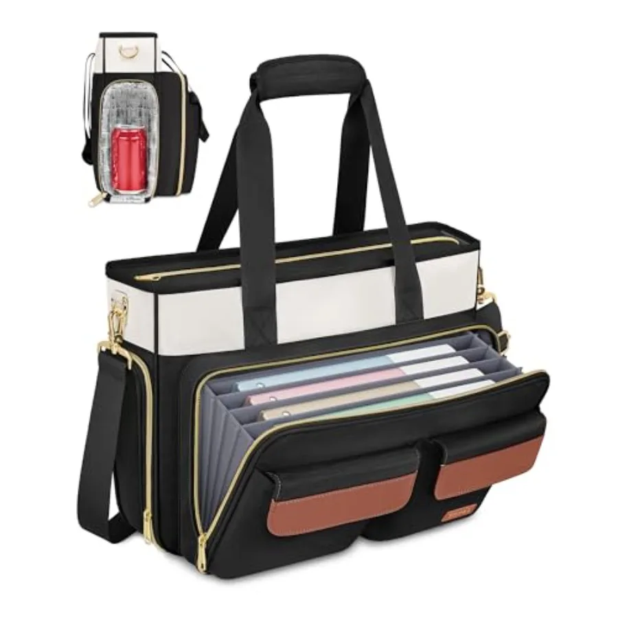 

Work Bags for Women, 17.3 Inch Teacher Tote Bag with with 40oz Cup Holder and Accordion File Pockets, Travel Tote Bags for Wome