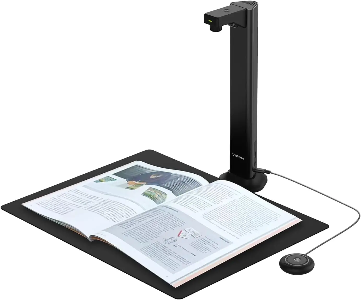 Innovative Book Scanner, 24MP Document Camera with Asymmetrical Lighting Tech, A3 Document Scanner, OCR Auto-Flatten & Deskew