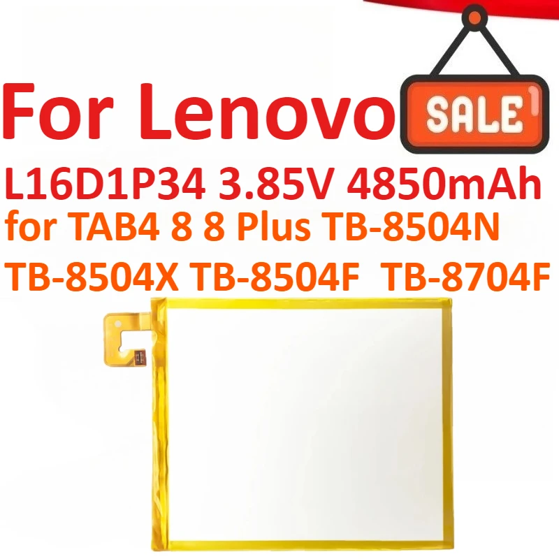 

L16D1P34 3.85V 4850mAh Tablet Battery For Lenovo TAB4 8 TB-8504N TB-8504X TB-8504F TAB4 8 Plus TB-8704F Batteries