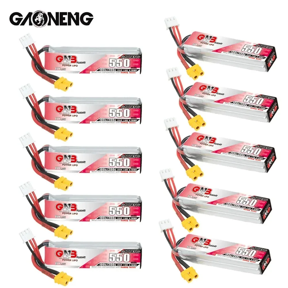 GNB 2S 7.6V 550mAh HV Lipo Battery For Happymodel FPV Racing Cine Whoop BetaFPV RC Drone 7.6V Battery 100C With XT30U-F Plug