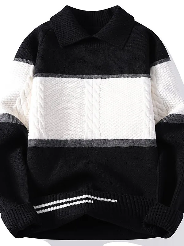 

Thiened Knitted Sweater for Students Casual Inner Wear T-irt Autumn Winter Season Color Blo Design Soft Polyester Fiber