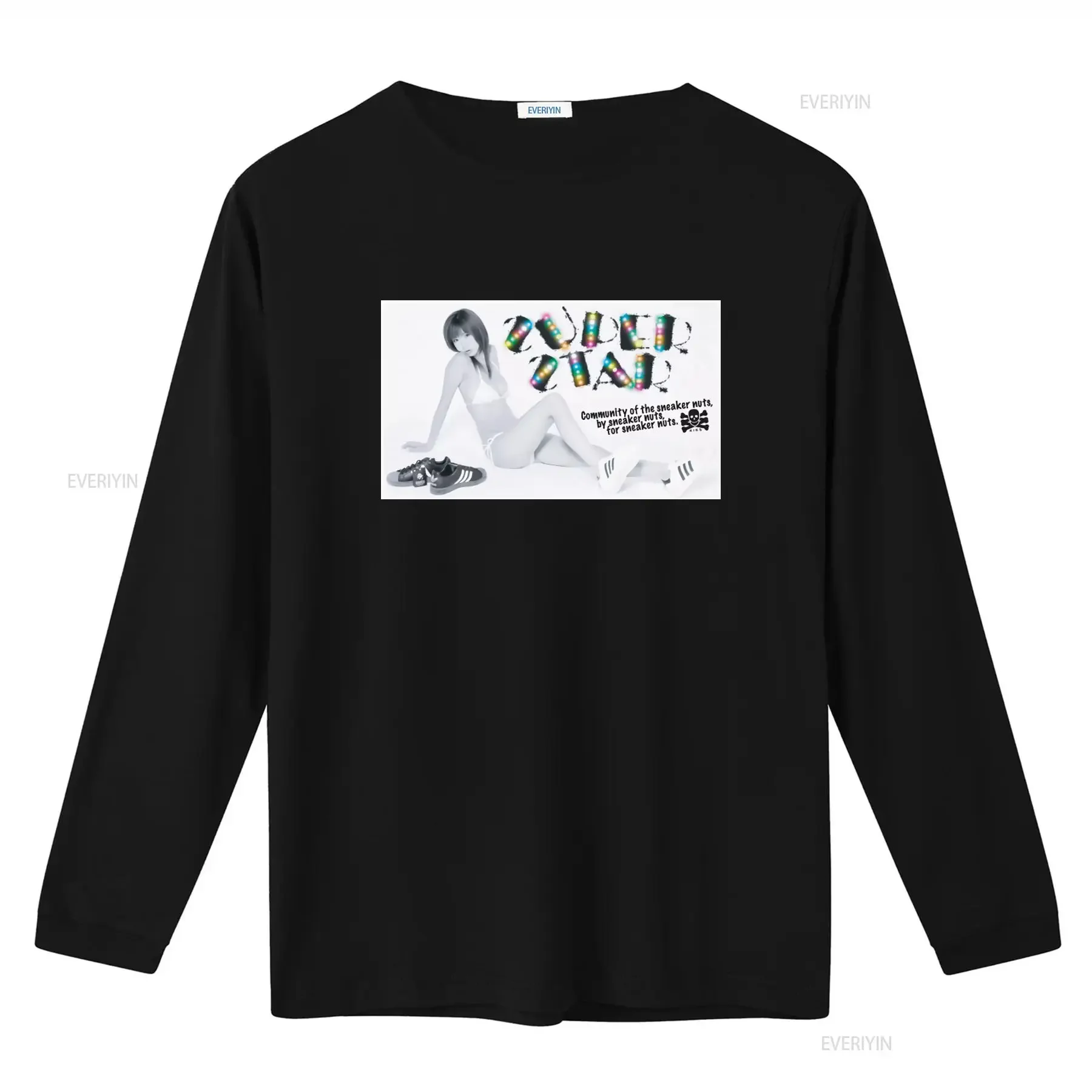 Vtg KIKS TYO SNEAKER Community Aki Hoshino T Shirt Super Star Streetwear Model Design vintage Washed Casual homme Soft