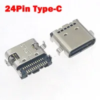 10 Uds 24Pin tipo C Jack puerto de carga USB conector de enchufe para Lenovo T480 T580 L480 L580 L490 24P interfaz de alimentación USB-C