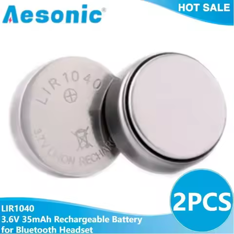 2pcs/lot LIR1040 LIR 1040 3.6V 35mAh Lithium Li-ion Rechargeable Battery Button Coin Cell for TWS Wireless Bluetooth Headset