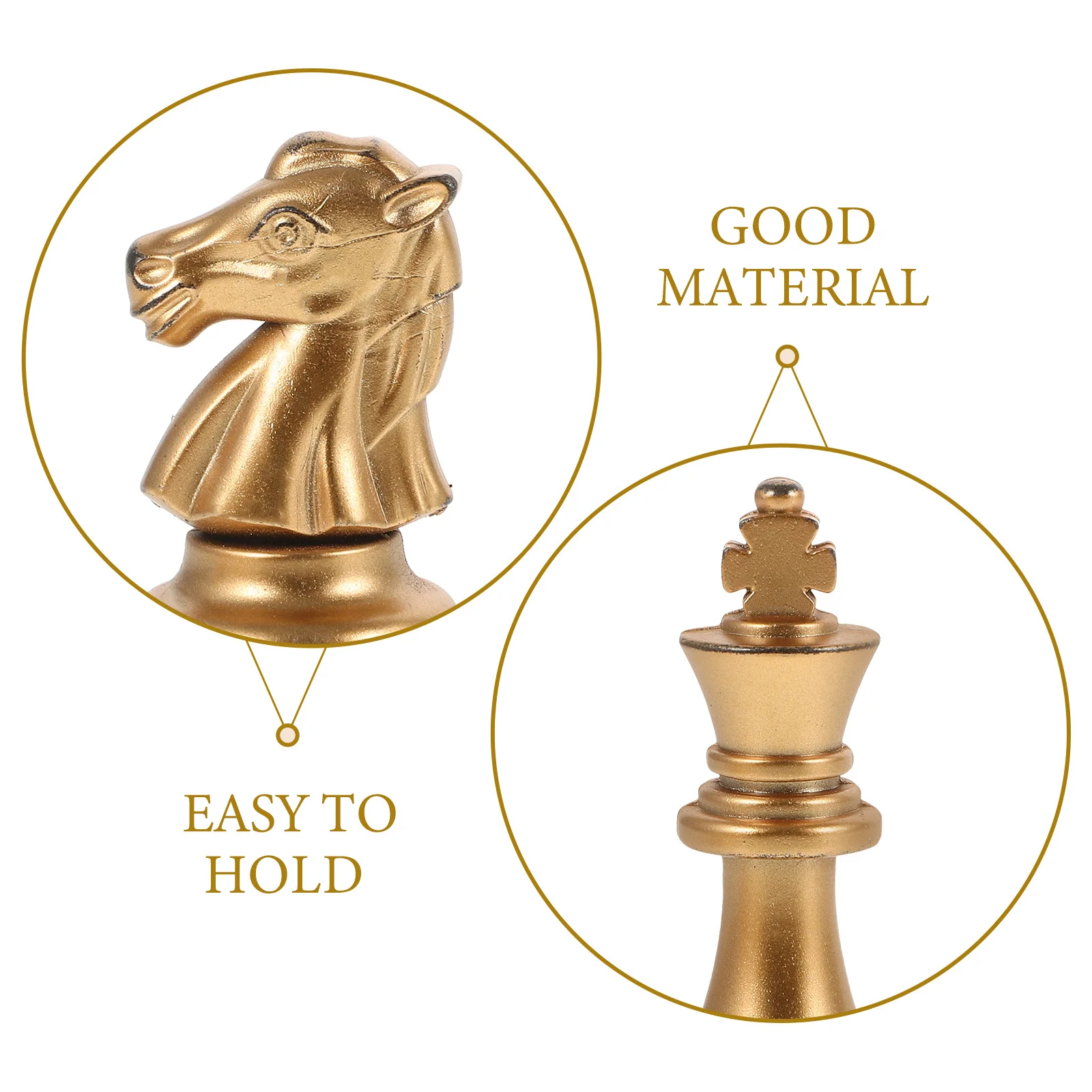 

1Set Electroplated Gold Plastic Chess Pieces Replacement for Board Game Chess Accessories Portable Chessboard Accessories
