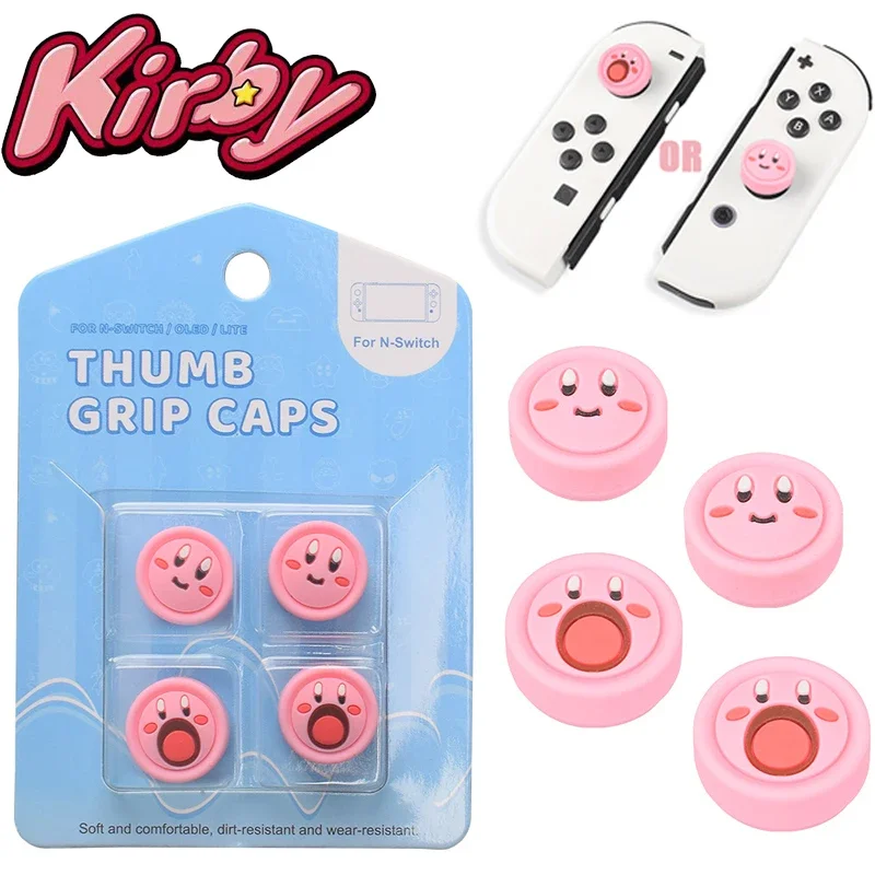 Kirby Cute Silicone Case for Nintendo Switch Joy-con Controller Thumb Stick Grip Cap Joystick Cover Gamepad Thumbstick Case 2023