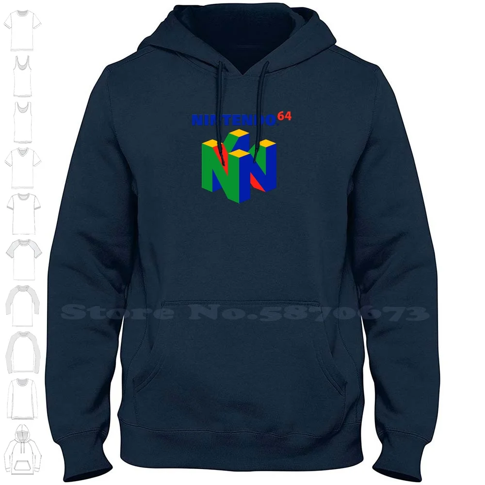 N64 Logo merek Logo 100% katun Sweatshirt Hoodie kualitas terbaik grafis Hoodie