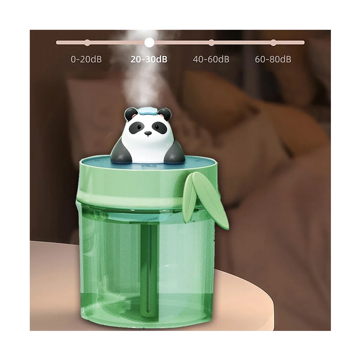 Panda pelembap udara USB pembuat Atomizer untuk bisu ultrasonik Humidifier ficador hijau