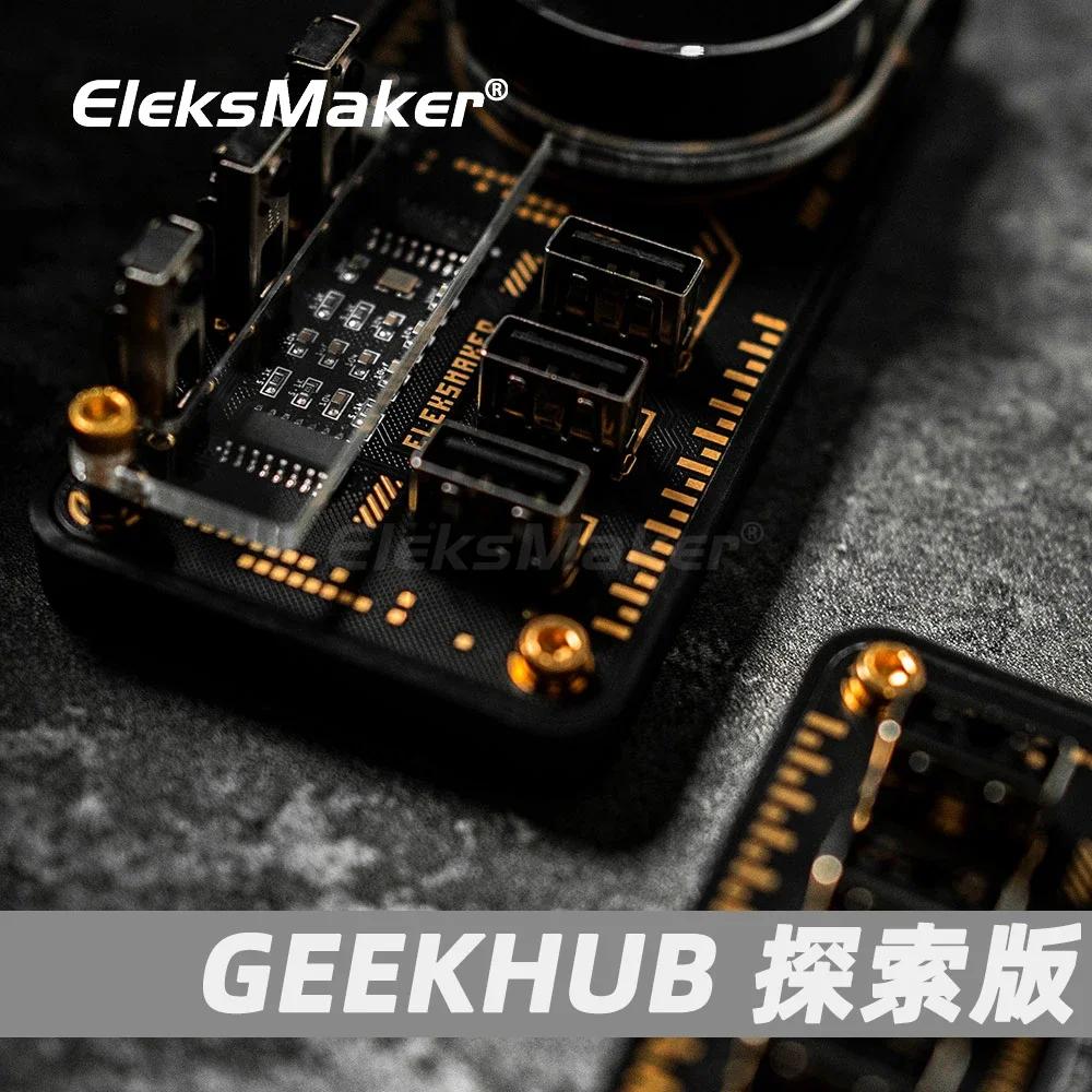 EleksMaker GEEKHUB USB Desk Controller Retro Computer Docking Station Expansion Customisable Buttons Adjust Volume RGB Light