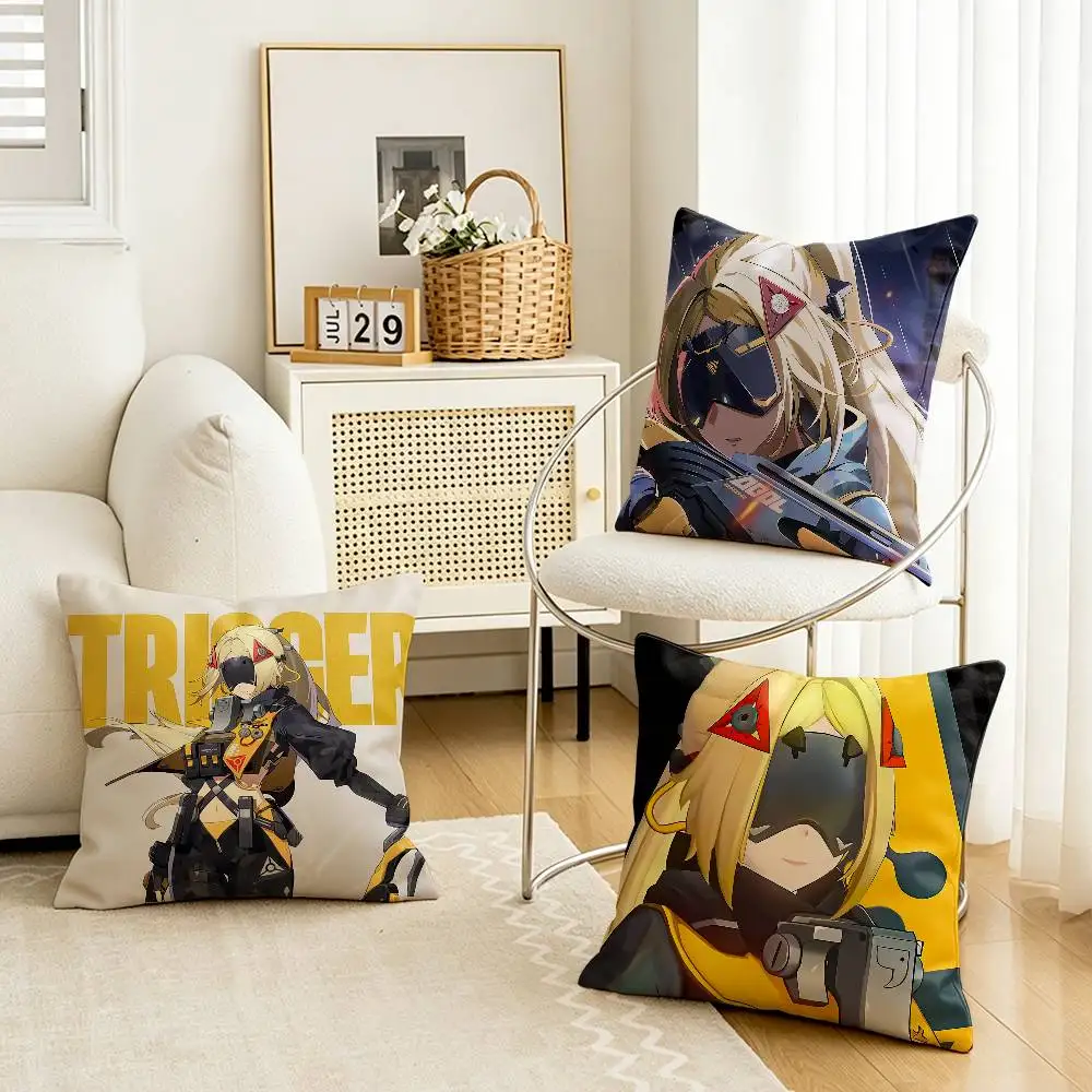 Zenless ZZZ T-Trigger Customizable Square Pillow case Double Sided Print Sofa Bedroom Decor Cushion Cover