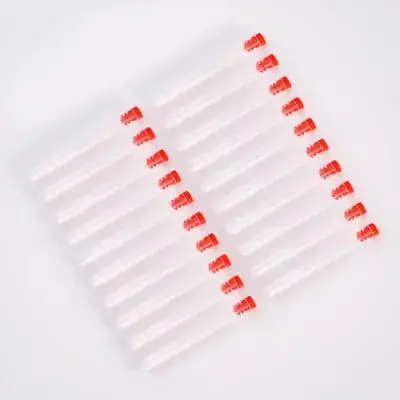20Pcs Plastic Test Tubes Non-Graduated Red Round Bottom Leakproof Screw Caps for Laboratory Samples Crafts Food