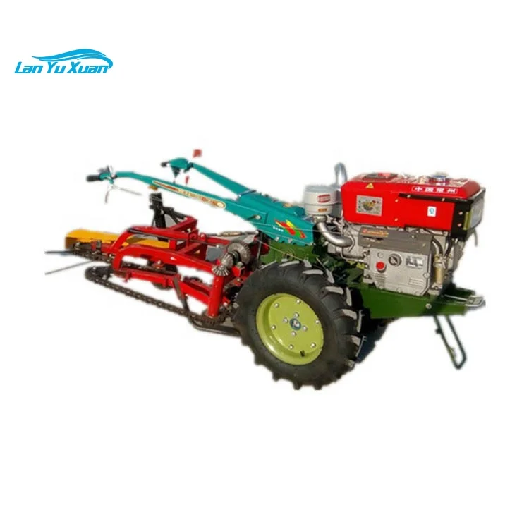 Walking garlic harvester, walking tracor harvesting machine for garlic, garlic farm use harvester by hand guided