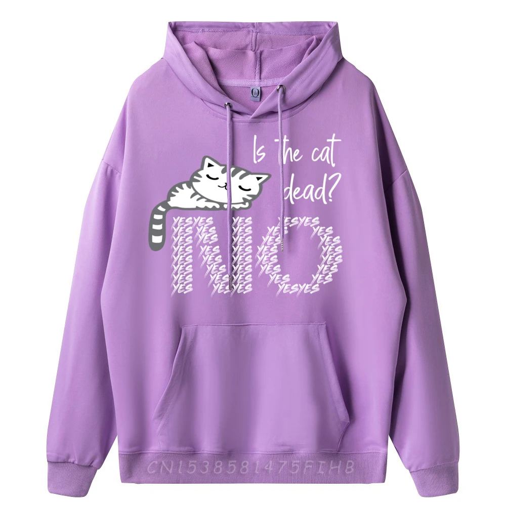 Is the Cat Dead Yes No Schrodinger is Cat Luxury Designer Men Breathable Men's Oversize Long Sleeve