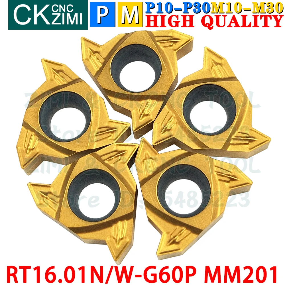 RT16.01N-G60P MM201 RT16.01W-G60P MM201 carbide inserts Left right Internal external thread threaded inserts Tools 16IR 16ER CNC