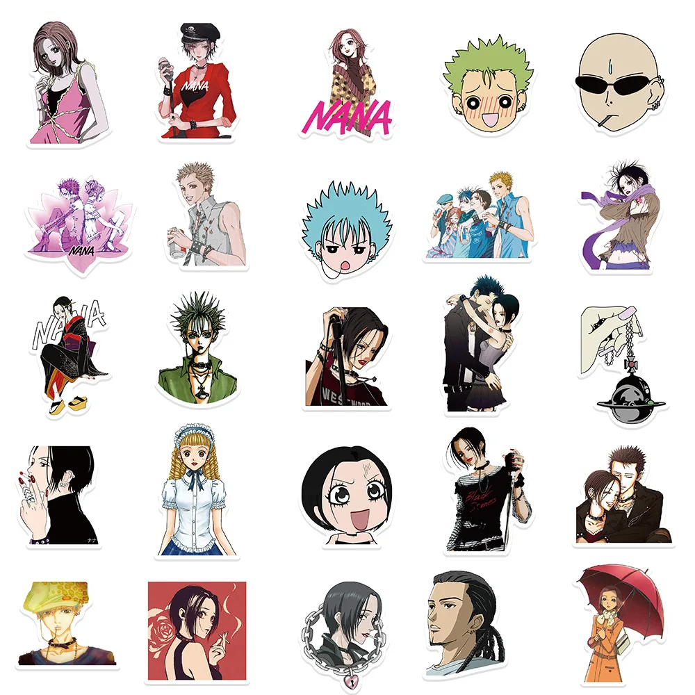 50pcs Anime Girl NANA Series Stickers Suitable for Motorcycle Luggage Waterproof DIY Sticker Toys