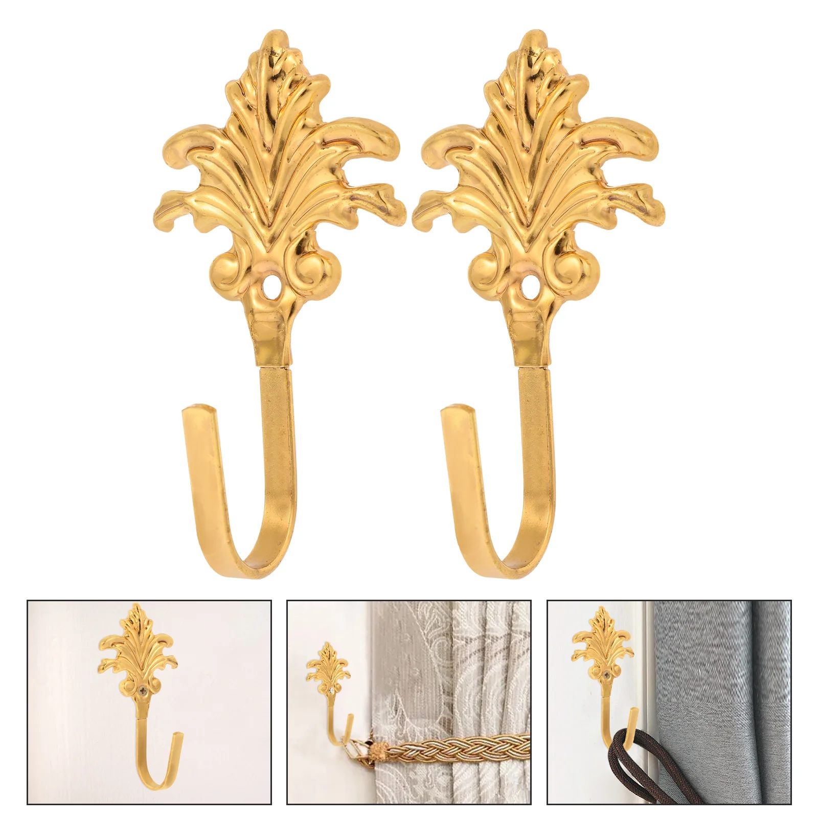 2 قطعة خطافات الستائر المعدنية جدار Holdbacks الجانب Tiebacks الستائر قوس نافذة سحب ظهور اكسسوارات الديكور الداخلي #2