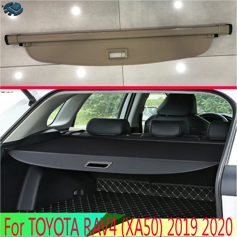 

Для TOYOTA Rav4 (XA50) 2019-2024 алюминий + холст задняя крышка багажника защита экрана багажника аксессуары для абажура