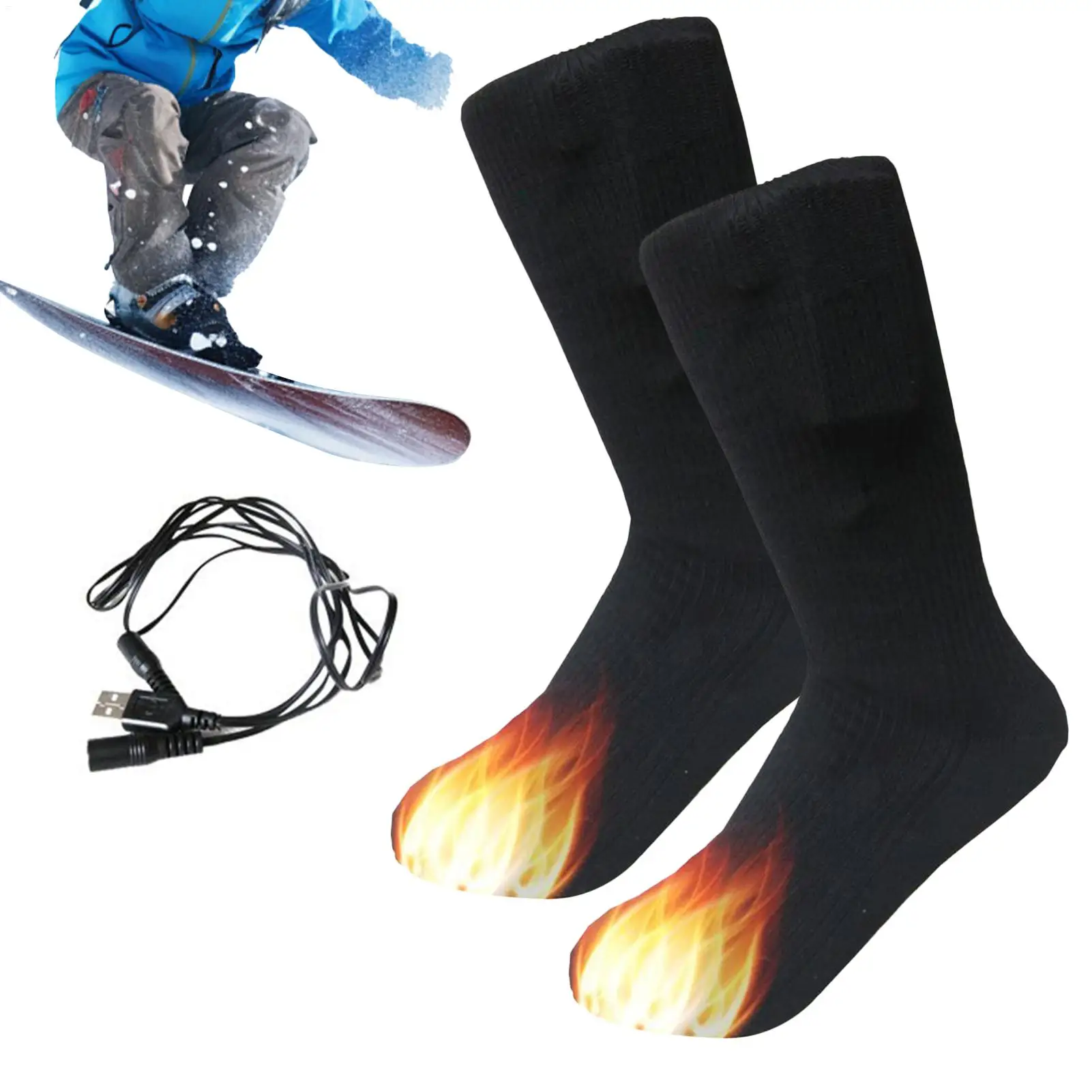 جوارب جديدة ساخنة مريحة وقابلة للغسل، حتى تسخين للرياضات الشتوية والتزلج على الجليد والسفر المنزلي في الهواء الطلق #4