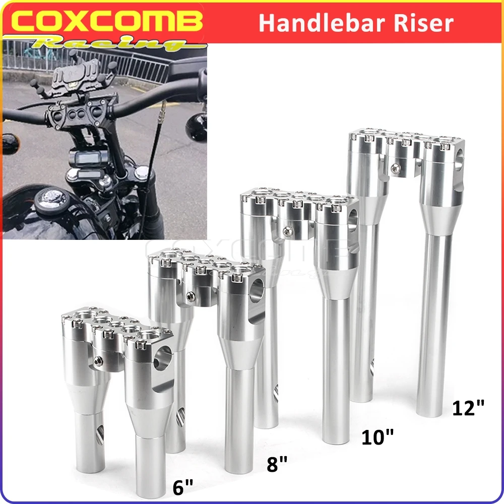 

6" 8" 10" 12" Motorcycle Handlebar Riser For Harley Dyna FXDB FXD FXDC FXDWG FLD FLSB FLFB FLHC Low Rider FXLRS FXBR XL 883 1200