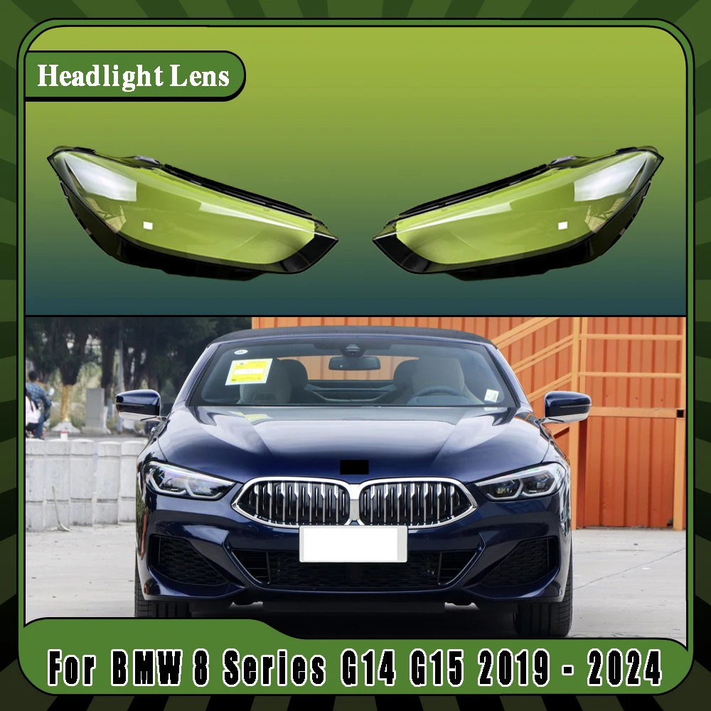 

For BMW 8 Series G14 G15 2019 2020 2021 2022 2023 2024 Headlight Lens Cover 1 Pair Clear Headlamp Shell Transparent Lampshade