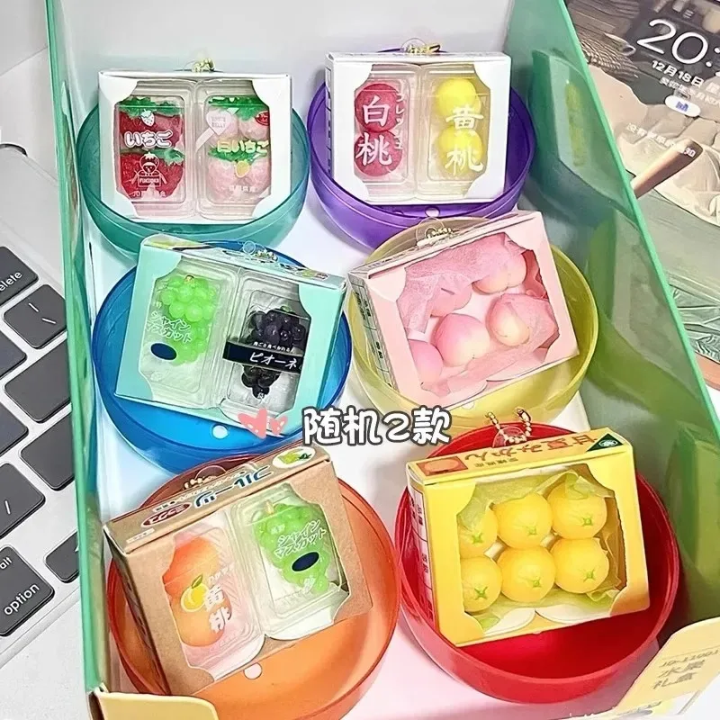 Original J.DREAM Capsule Toys Cute Kawaii Soft Fruit Box Figure Keychain Bag Pendant Doll Decor Miniature Gashapon Figure Gift