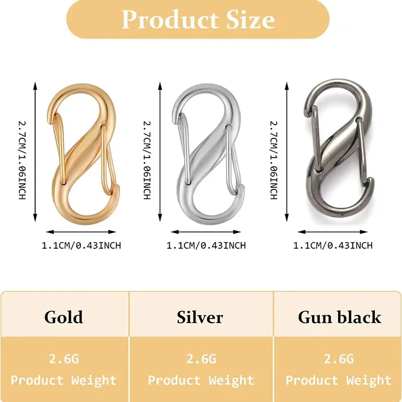 5/10PCS Rits Clips Anti Diefstal Ritsen Sloten Clip Rits Pull Vervanging Dual Spring S Karabijnhaak Ritsen clip voor Bagage