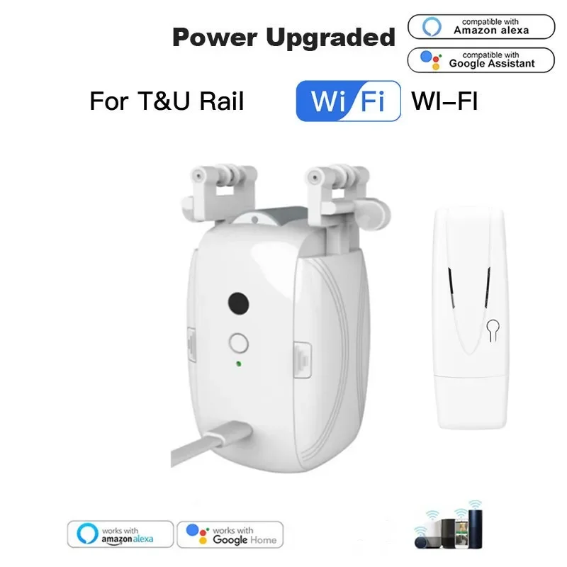 Tuya Wifi Smart Home Automatic Curtain Machine Trackless Installation Alexa Google Voice Remote Control Electric Curtain Robot