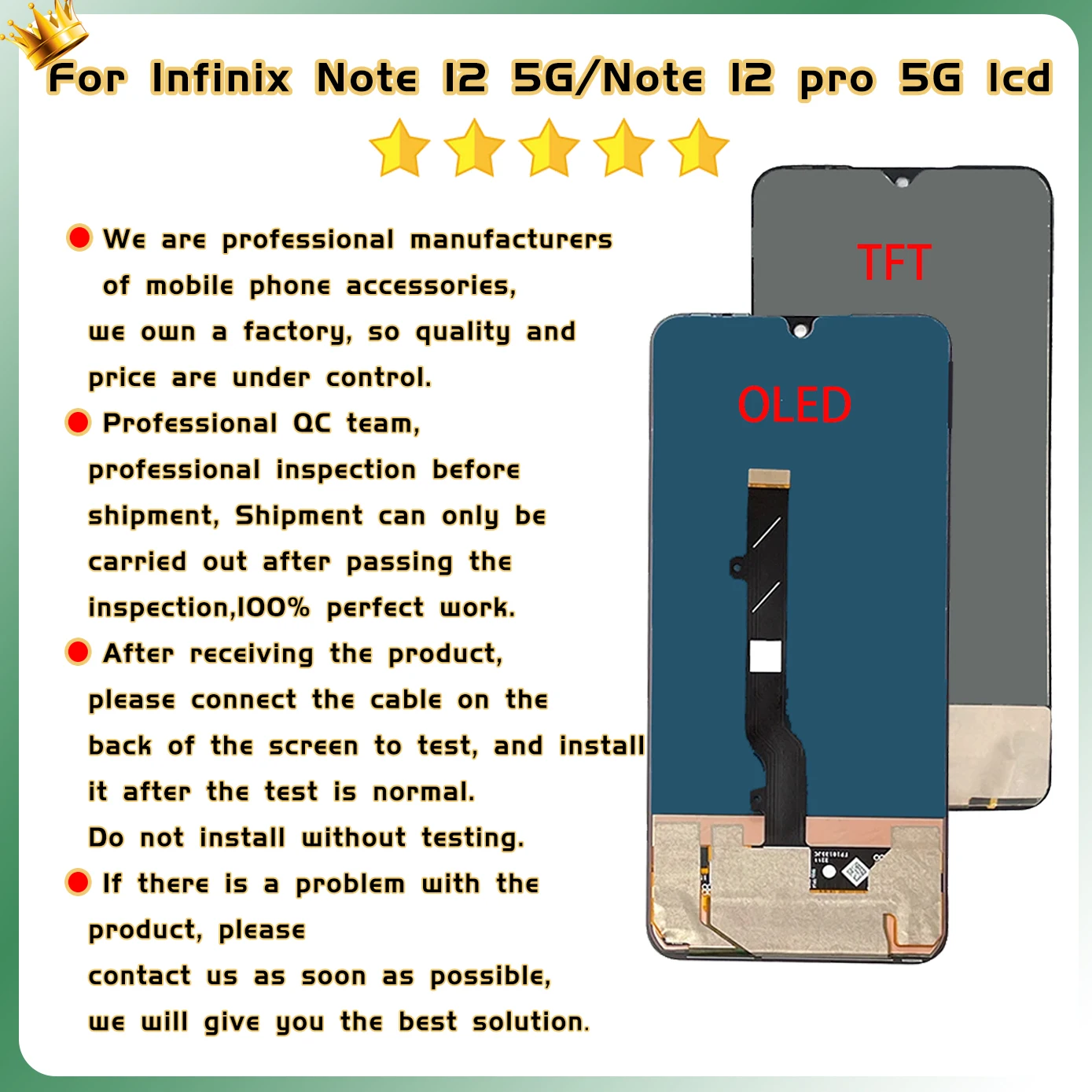 High quality LCD For infinix Note 12 5G /Note 12 pro 5G LCD Display For infinix X671 X671B Display Screen Touch Panel Digitizer