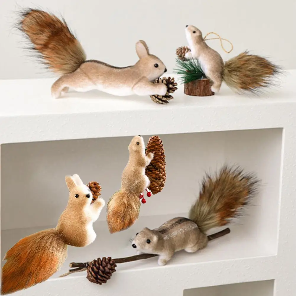 

Настольные украшения Рождественские украшения с белками Праздничные торжества Грайливый сенсорный очаровательный дизайн Компактный размер