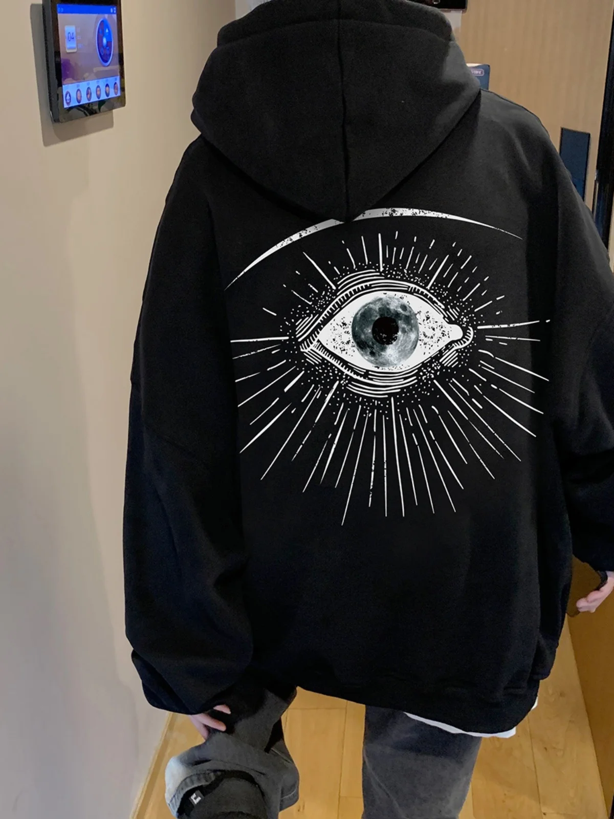 

Мужская толстовка с капюшоном в американском ретро-стиле для весны и осени, уличная мода, плотная, трендовая, больших размеров, повседневная, свободного кроя, хлопковая