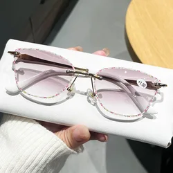 Ahora 3D Floral Border Shade Reading Glasses New Framless Sunglasses Presbyopia Eyeglasses For Women New +1.0+1.5+2.0+2.5...+4.0