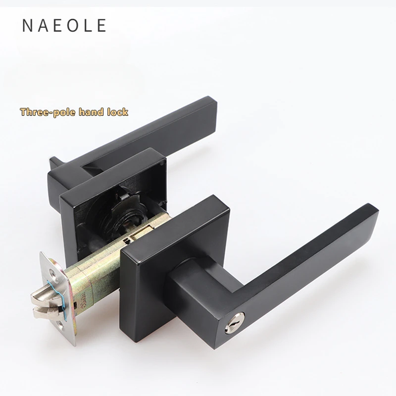 

Hotel Access Lock Three-bar Handle Lock Indoor Wooden Door Silent Door Lock Bathroom Zinc Alloy Handle Furniture Hardware