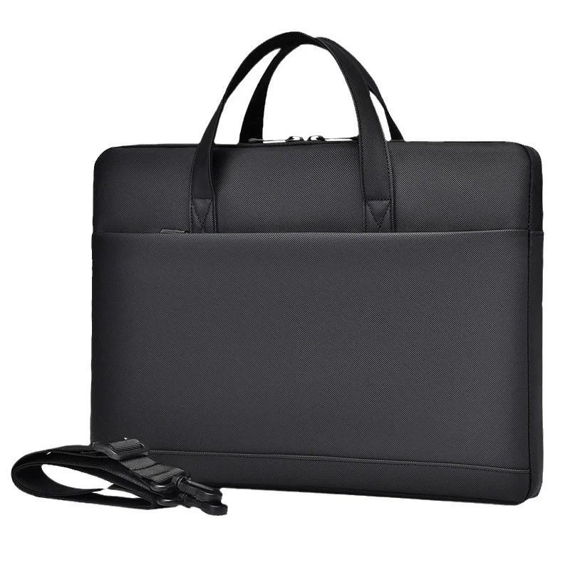 Tas Laptop 14-16 Inci Tas Bahu Laptop Pria Tas Kantor Bisnis Kapasitas Besar Tas Tangan Desain Warna Solid