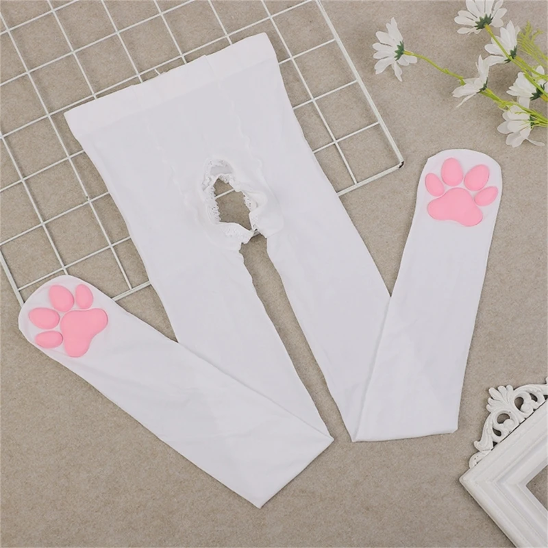 

Lolitas Cat Paw Pad Socks for Women Tights Control Top Pantyhose Thigh High Stockings Cosplay Toes Beans Socks