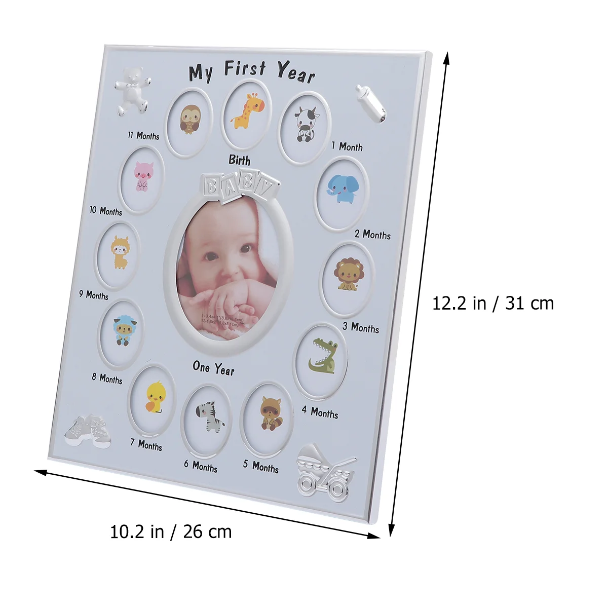 

Baby Photo Display Rack Milestone Frame Growth Record Newborn for Infant Commemorate Keepsake 12 Months