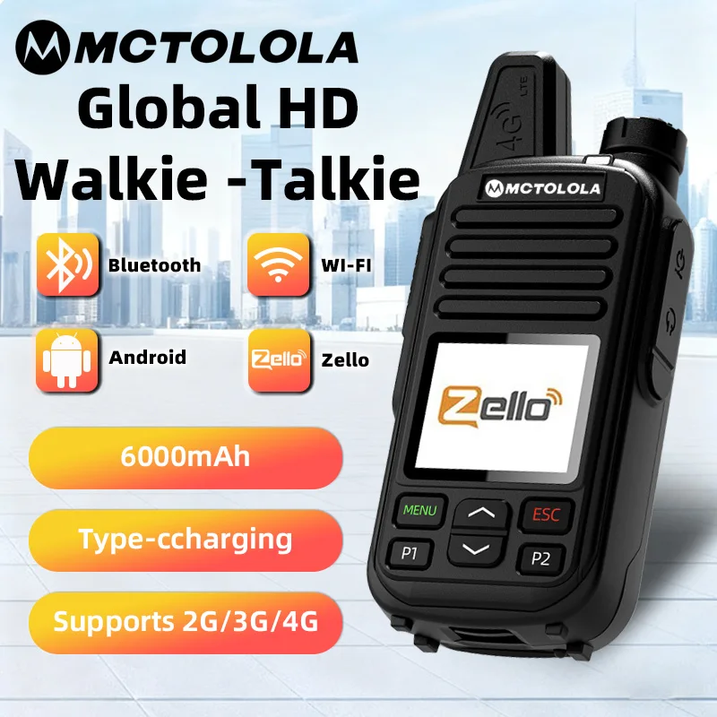 MOTOLOLA 4G POC global high-definition sound quality walkie talkie Wi Fi Zello Android Bluetooth Coverage 5000km Ham Radio