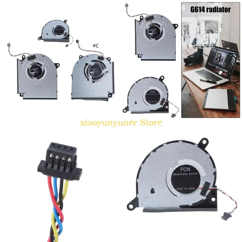 

P9JB Laptop CPU GPU Cooling Fan Metal Fan Quiet Brushless Fan For ROG Strix G614 G634