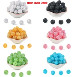 Resin Bayberry Ball 14mm 16mm 20mm Rhinestone Beads Fashion Loose Spacer Beads For Jewelry Making Clothing Decoration Accessory