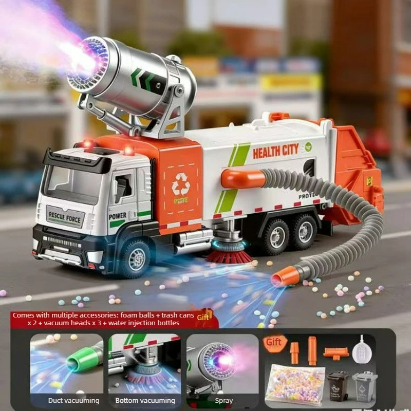 Cool Stuff Toy Car Funny Gift-Super Alloy Fart Spray Sanitation Car Model,Vacuuming Garbage Car Toy,Monster Truck,Toys for Kids