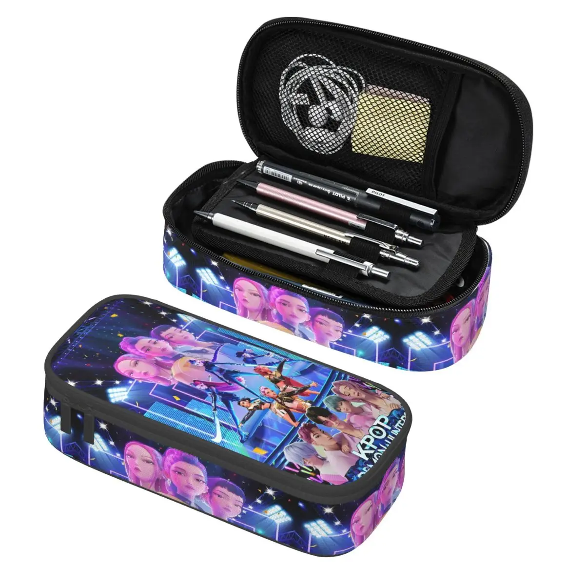 

K-Pop Demon Hunters Saja Boys Pen Box Double Layer Large-capacity Kids School Supplies Pencilcase Birthday Gift