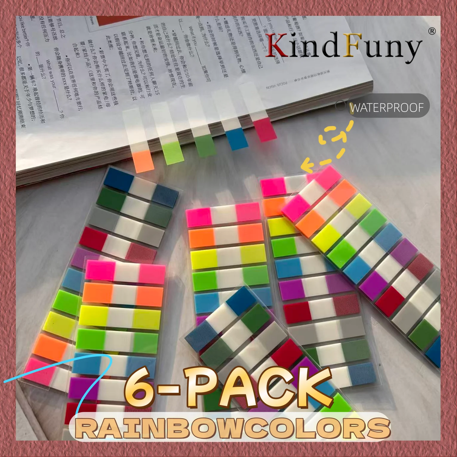 Six Packs of  Transparent Sticky Notes Page Markers Book Tabs Index Sticky Notes Bookmarks Memo Pad Notepad Stickers Stationery