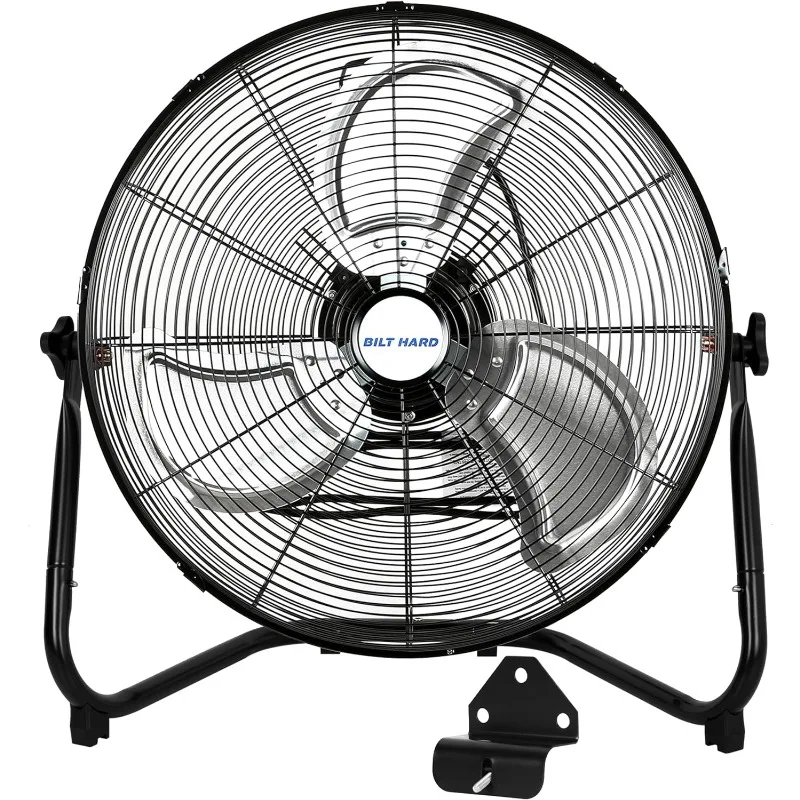 

4650 CFM 20" High Velocity Floor Fan, 3-Speed Heavy Duty Metal Fan with Wall-Mounting System, Industrial Shop Fan for