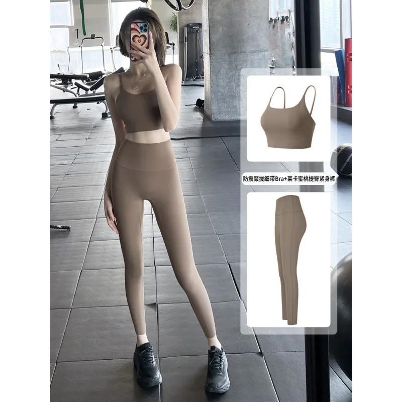 

2 Pieces Yoga Suit Women Sexy Tight-Fitting Fitness Sports Set Gym Bra Elasticity High Waist Leggings Female Athletic Wear