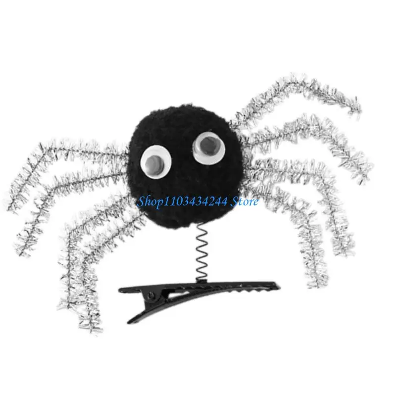 1 قطعة مشبك شعر العناكب التفاعلية للأطفال زي الحفلات العملي دبوس الشعر المشابك سن 3 + تأثيري هيربيسي