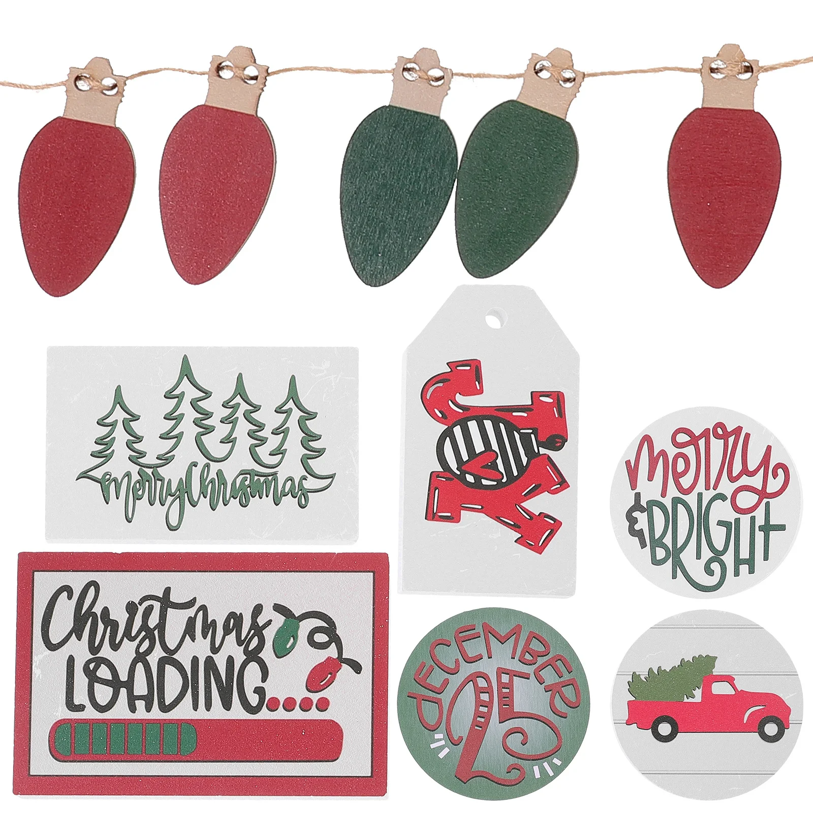 

1Set Christmas Tiered Tray Decor Farmhouse Wooden Rustic Xmas Table Sign Home Party Winter Decorations Festive Atmosphere