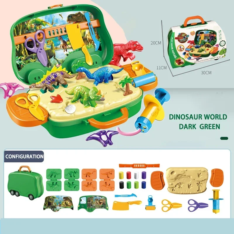 Dinsosaur Set Plasticine Modelling Educational Air Dry Clay Toy Creative DIY Soft Handgum Playdough Made Mold Toy for Kids Gifts