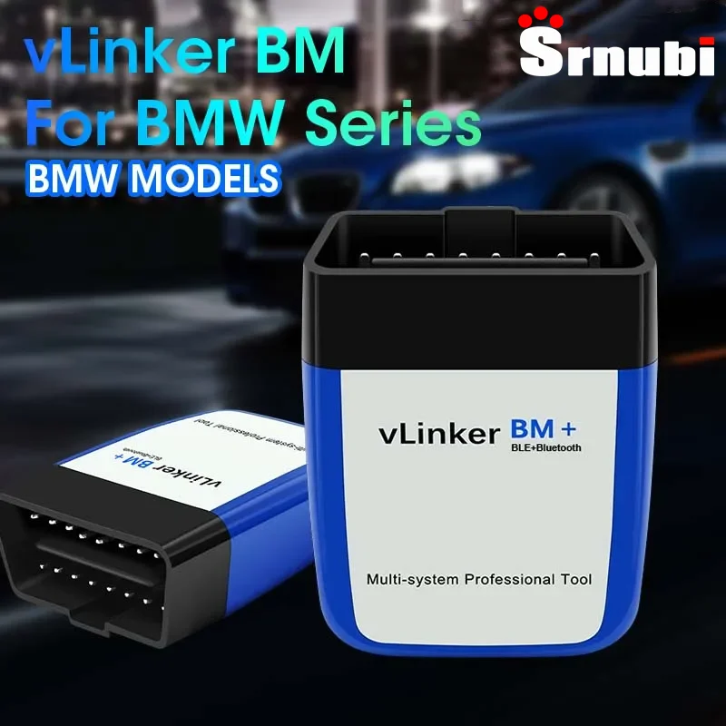 Srnubi vLinker BM For BMW OBD Scanner Bluetooth 4.0 OBD2 OBD 2 Car Diagnostic Auto Scan Tool Bimmercode ELM 327 V2.2